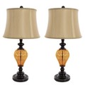 Hastings Home Table Lamps Set of 2, Amber Glass (2 LED Bulbs included) by Hastings Home 639739FGQ